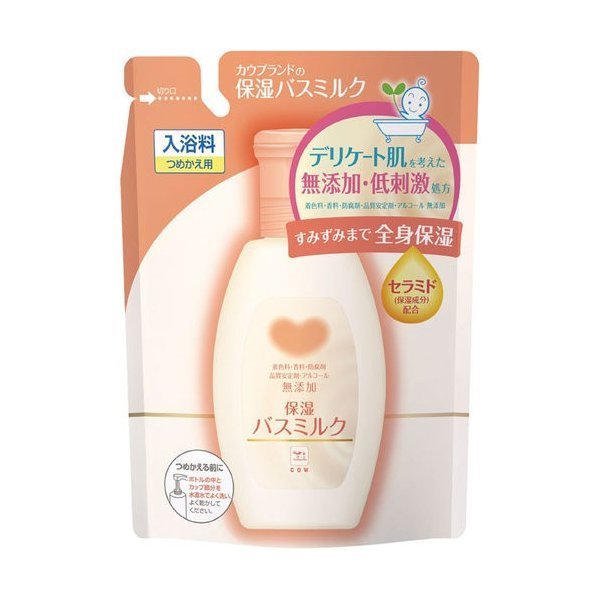 日本製【Cow牛乳石鹼】無添加保濕入浴劑 補充包480ml