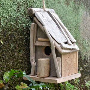 美式木制大號戶外鳥窩鳥巢鳥籠漂流木室內鳥屋小鳥房子花園裝飾