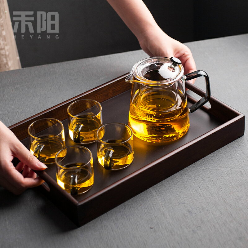 禾陽 耐熱玻璃茶具套裝家用客廳會客功夫茶具茶杯茶壺小套泡茶