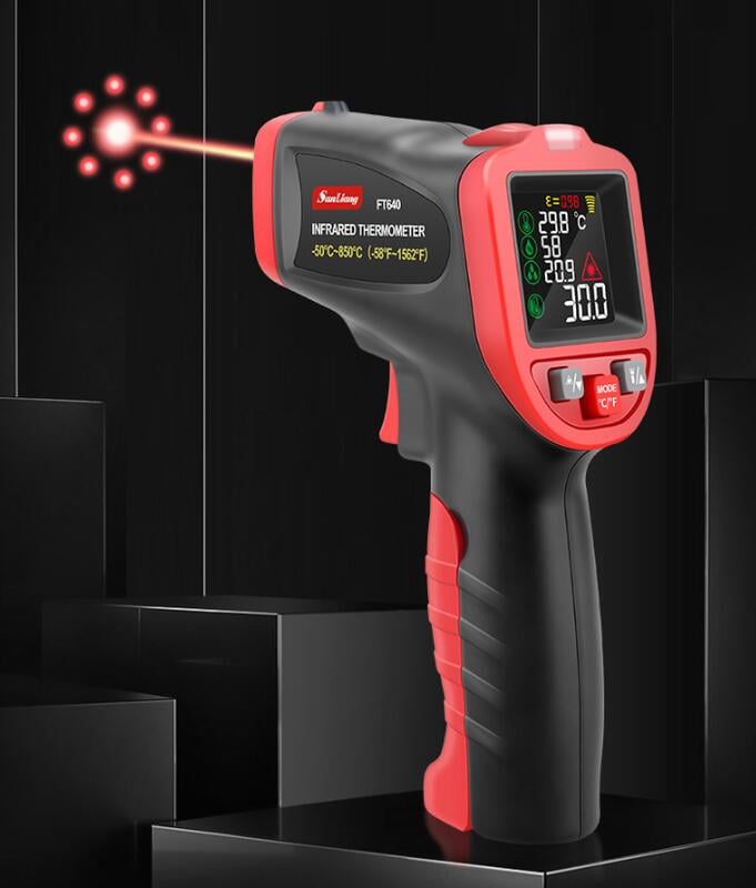 日本三量高精度紅外線油溫測溫槍工業溫度檢測儀烘焙溫度計AaPo專屬
