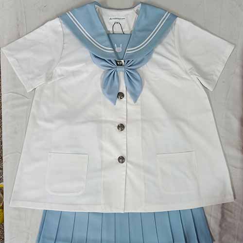 JK幼稚園短袖制服套裝 夏日水兔兔 海軍領上衣女夏學院風