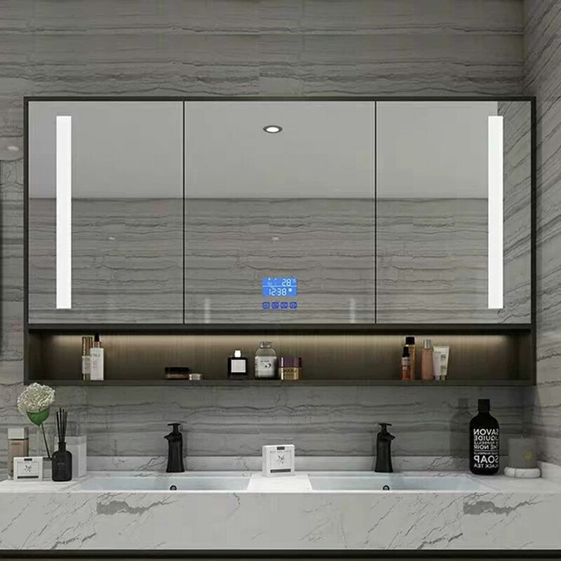 【浴室鏡】智能衛浴鏡柜led燈防霧掛墻式風水鏡衛生間梳妝浴室組合鏡子單獨