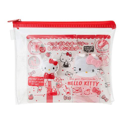 Hello Kitty 旅行 隨身包 附 牙刷架 寶特瓶蓋 收納袋 三麗鷗 KT 凱蒂貓 日貨 正版 J00030187