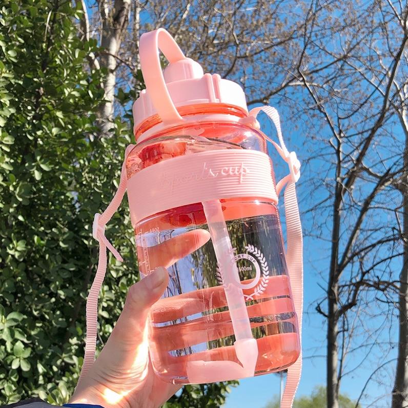 運動水杯超大容量2000ml夏季塑料杯子女刻度學生水瓶便攜吸管水壺