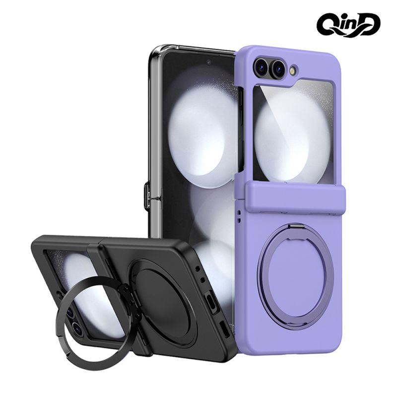 QinD SAMSUNG 三星 Z Flip 6 5G 旋轉磁吸支點殼 手機殼 保護殼 保護套 雙料殼 磁吸殼 支援 MagSafe