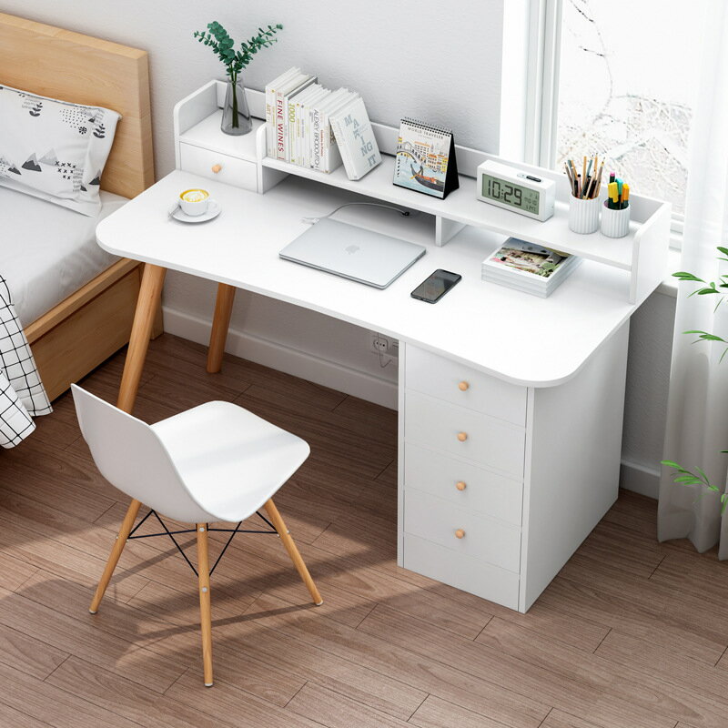 電腦桌 辦公桌 書桌北歐簡易家用臥室學生單人寫字辦公桌子租房簡約帶抽屜電腦桌