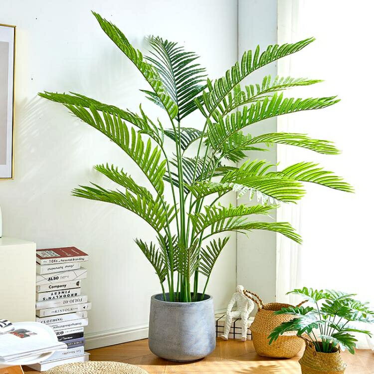 【樂天精選】大型北歐仿真植物落地鳳尾葵簡約裝飾假花盆栽室內散尾葵綠植擺件