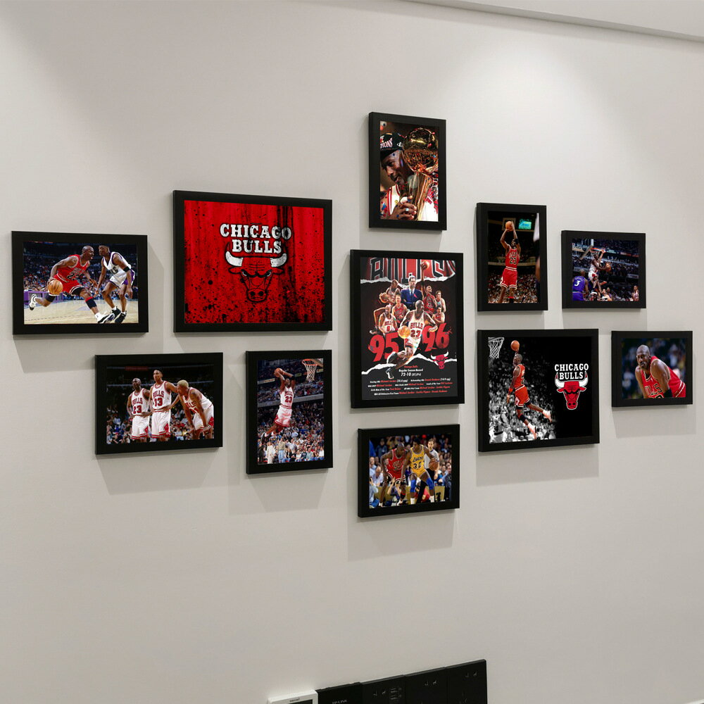 NBA籃球星喬丹海報掛畫宿舍臥室酒吧體育裝飾畫背景照片牆相框牆