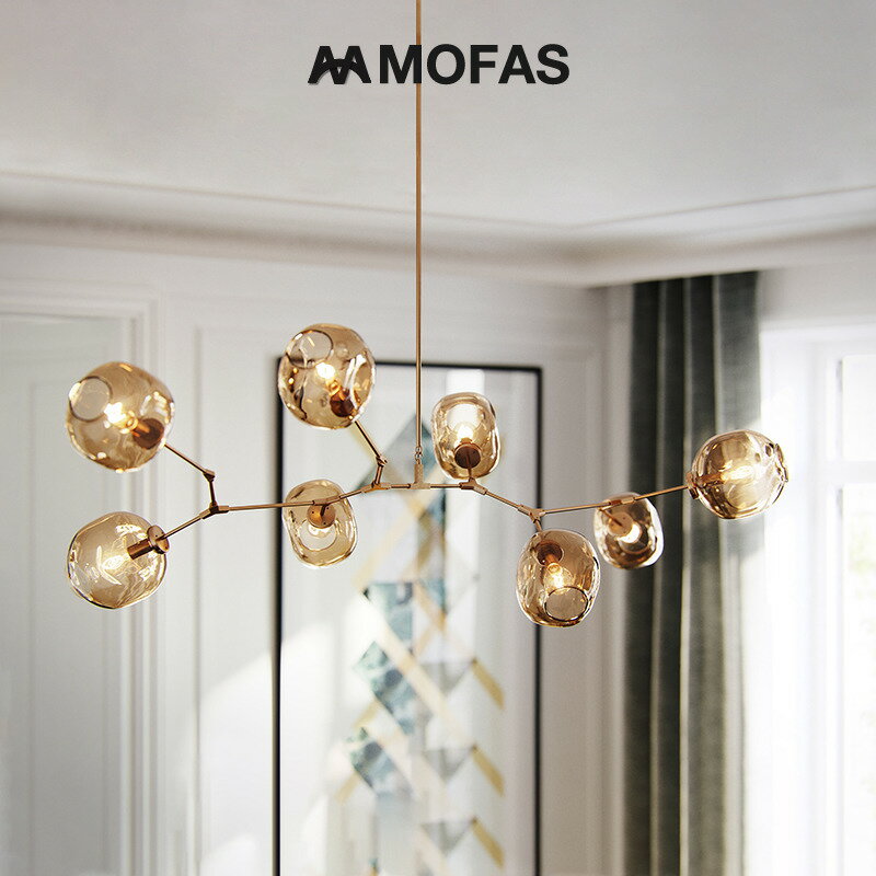 MOFAS北歐后現代簡約創意個性網紅客廳餐廳臥室燈具魔豆分子吊燈