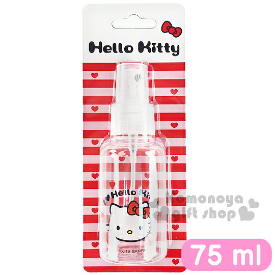 <br/><br/>  〔小禮堂〕Hello Kitty 噴霧式空瓶《透明.大臉.愛心.75ml》可自由補裝內容物<br/><br/>
