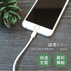 充電線USB-38 8PIN 1M 充電線 蘋果 充電傳輸線【HA308】 123便利屋