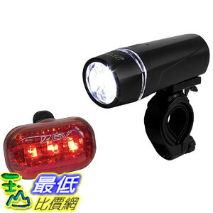 [106美國直購] 自行車尾燈 BV Bicycle Light Set Super Bright 5 LED Headlight 3 LED Taillight Quick-Release
