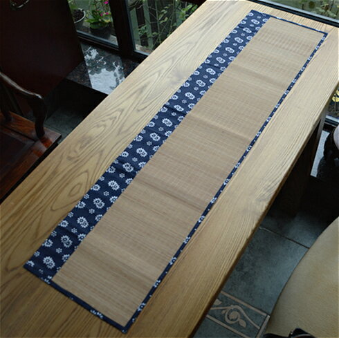 隨身簡約竹布茶墊 茶席布藝茶墊竹桌旗包竹墊茶簾竹席隔熱茶盤墊 9