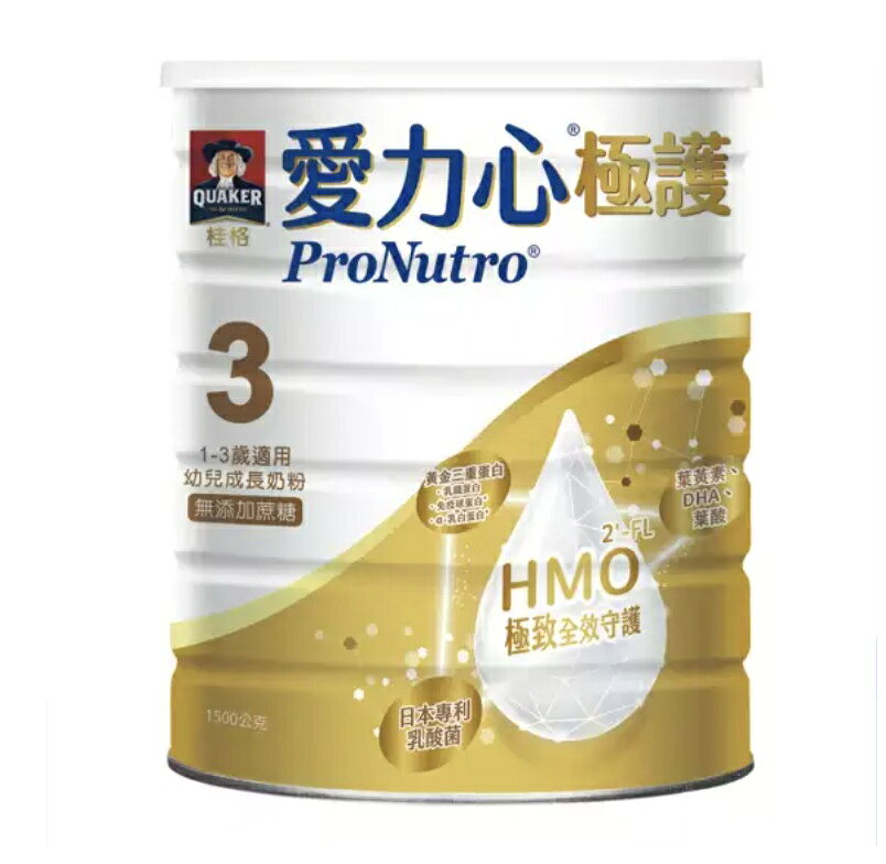 QUAKER 桂格愛力心極護 幼兒成長奶粉 3號1500g/罐 乳酸菌、乳鐵蛋白 憨吉小舖