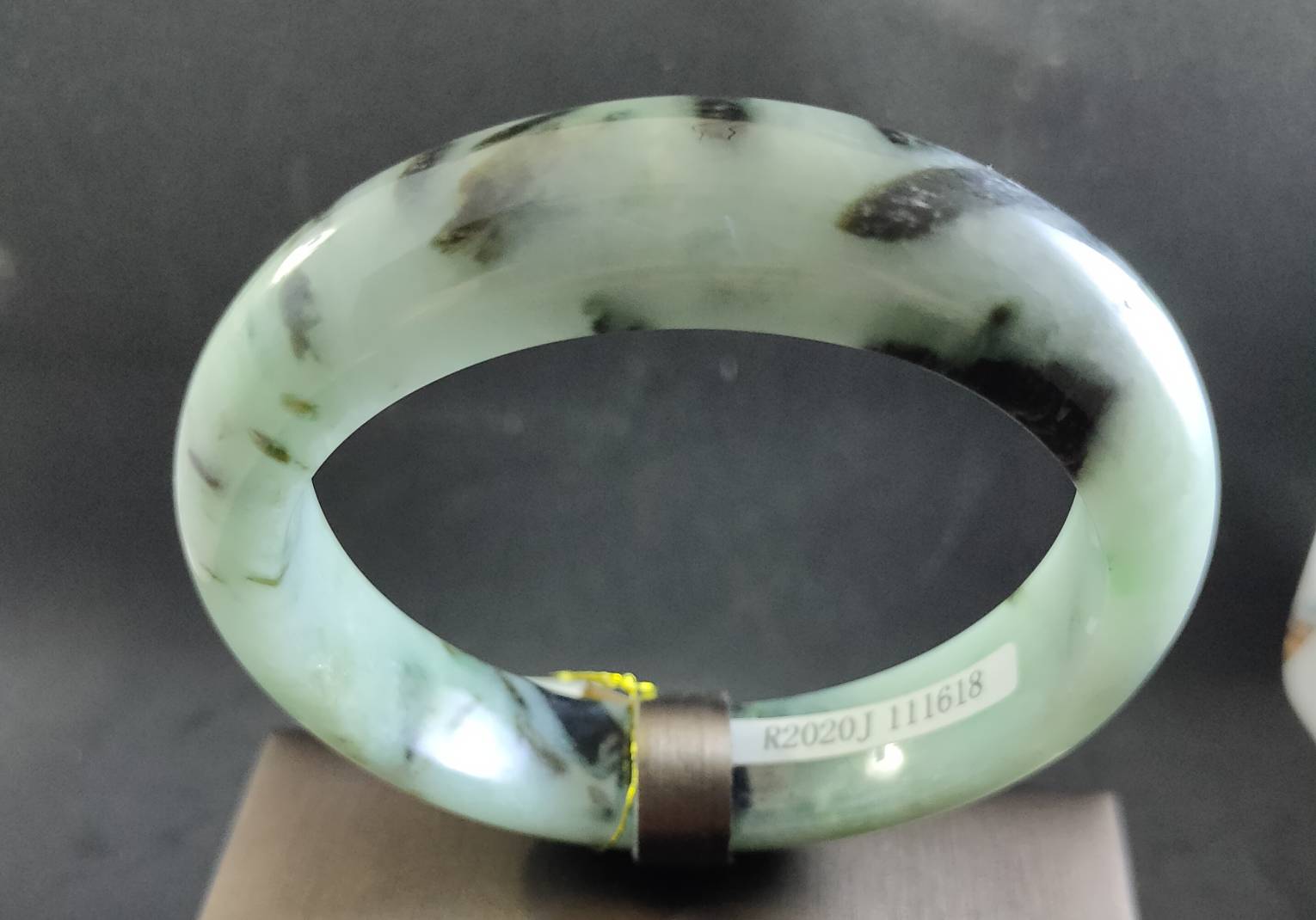 天然草花翡翠手鐲 #58 (58mm) - 人養玉三年，玉養人一生.平安富貴 天然翡翠緬甸玉A貨 3