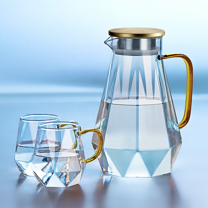 冷水壺 玻璃耐熱高溫家用夏季涼水瓶 泡茶壺 大容量冰箱白開水壺【不二雜貨】