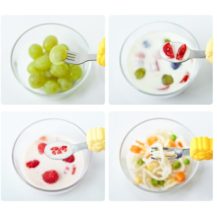 《台灣現貨》奶油獅316不鏽鋼學習湯叉組(送收納盒) 6