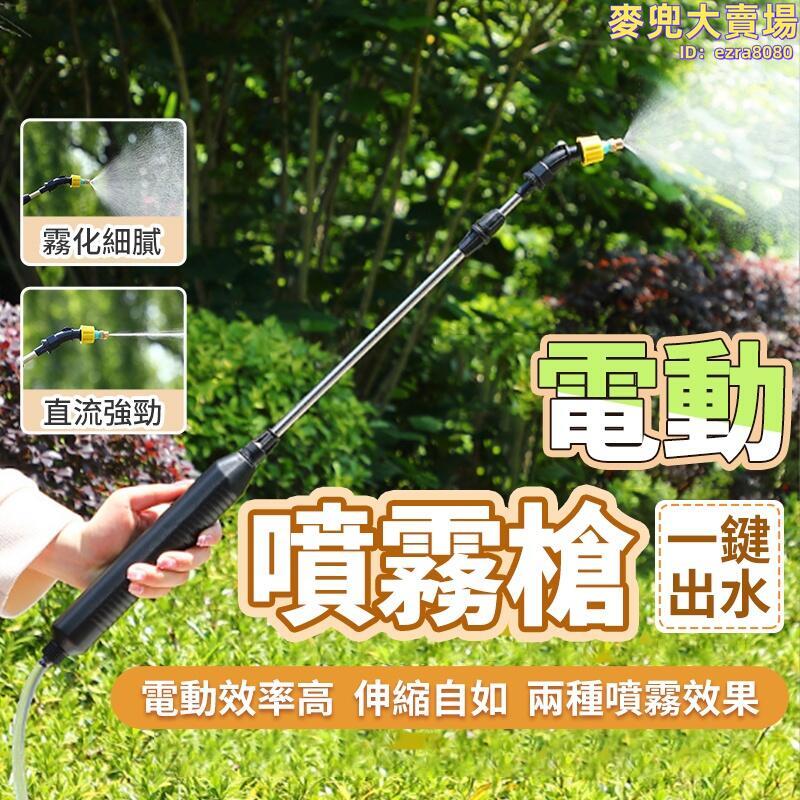 電動噴霧槍 充電式噴水器 手持式噴霧器 便攜式電動噴霧槍 戶外家用花園園林園藝噴水槍 直流噴霧可調整 附3種噴頭