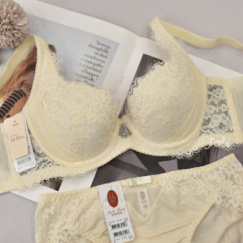 曼黛瑪璉 現貨 Hibra 大波 R62182【B-E罩 F-G大罩杯】內衣 象牙黃DY/公司貨-喬妮內衣專賣