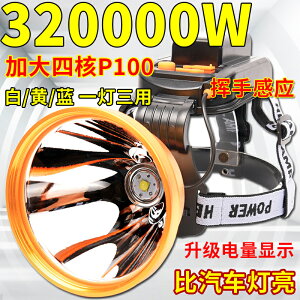 頭燈P100強光充電超亮遠射LED礦燈戶外防水6鋰電頭戴式疝氣探照燈