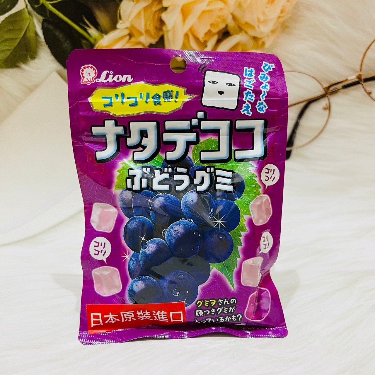日本 LION 獅王 系列糖果~日本 Lion 獅王 方形QQ軟糖 44g 白桃/葡萄/青葡萄 多款風味供選｜全店$299 全家取貨免運｜滿額折500｜APP下單最高賺19%點數⚡