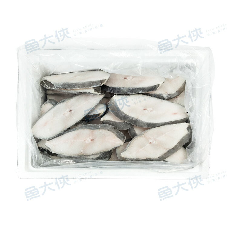 鐵板燒/排餐用-大比目魚-切片A56整件 (無洞/50~60片/15%冰/6kg/件)#整件-1D6A【魚大俠】FH145