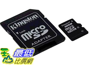 [8美國直購] Kingston 記憶卡 CLASS 4 microsdhc Flash CARD 帶 SD卡 , 黑色
