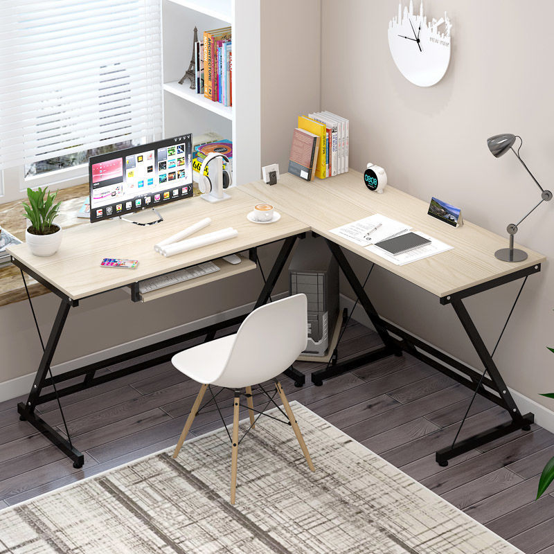 書房轉角電腦颱式桌家用臥室學生書桌冩字颱辦公室組合式辦公桌子