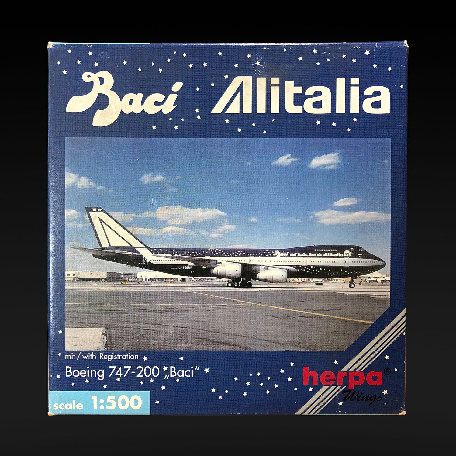 Herpa Wings 1:500 Alitalia Boeing 747-200 Baci 飛機模型【Tonbook蜻蜓書店】