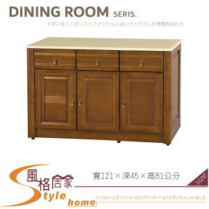 《風格居家Style》樟木色4尺石面收納櫃/餐櫃/碗盤櫃 028-03-LV