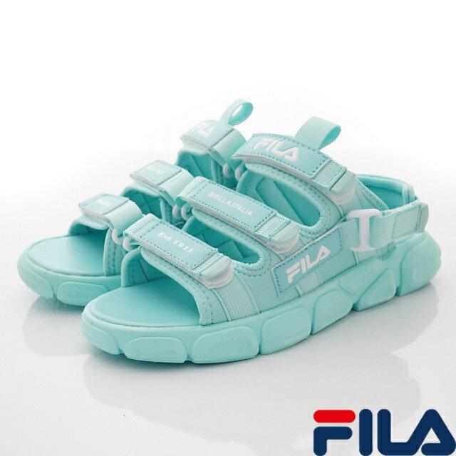 FILA斐樂頂級童鞋-氣墊運動涼鞋3-S418V-331水藍(中大童段