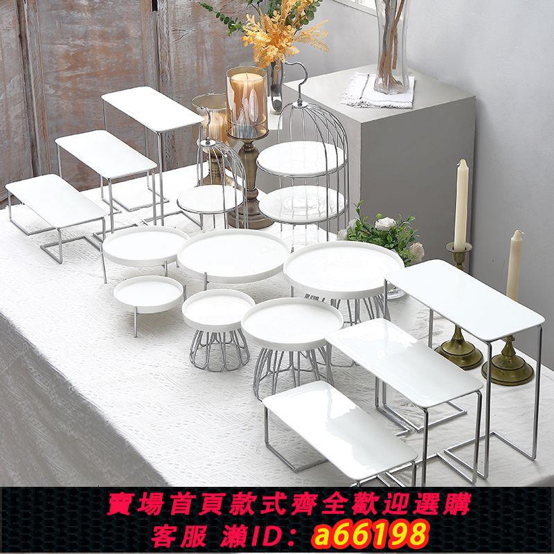 【臺灣公司 可開發票】輕奢風陶瓷甜品臺展示架蛋糕點心託盤糕點周歲生日派對寶寶宴擺件
