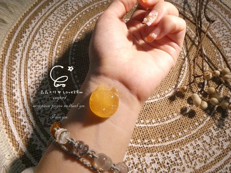 黃兔毛狐狐 黃兔毛 水晶飾品  晶晶工坊-love2hm 46213 6