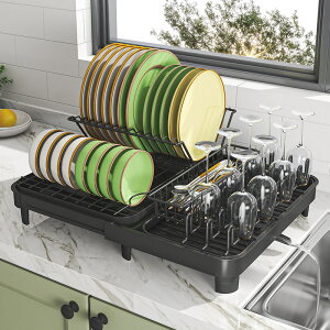 廚房碗碟瀝水架家用小型多功能臺面碗碟置物架筷子水杯碗盤收納架