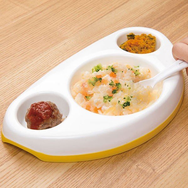 真愛日本 麵包超人 嬰兒三格止滑餐盤 三角 塑膠餐盤 大臉造型 盤子 餐盤 點心盤 餐具 4903320158801