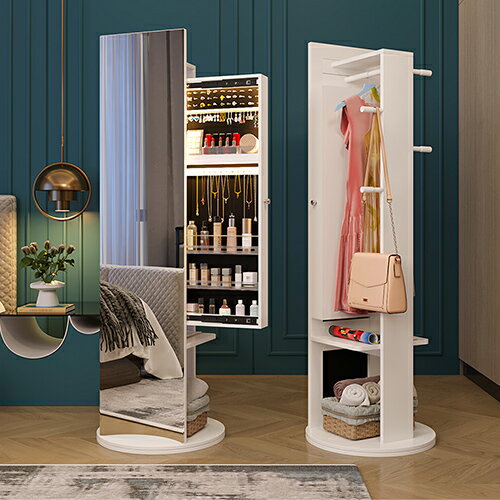 《C&B》思薇恩無框鏡面首飾衣帽架穿衣立鏡旋轉鏡櫃