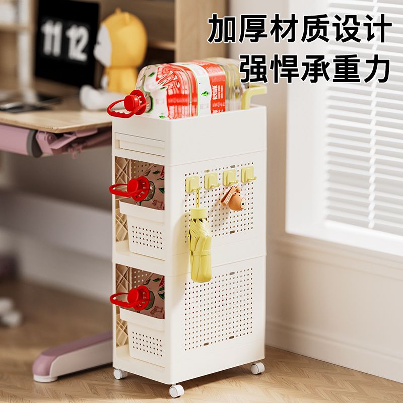 多功能書包置物架多層可移動小推車書本零食收納架家用書架收納櫃 9