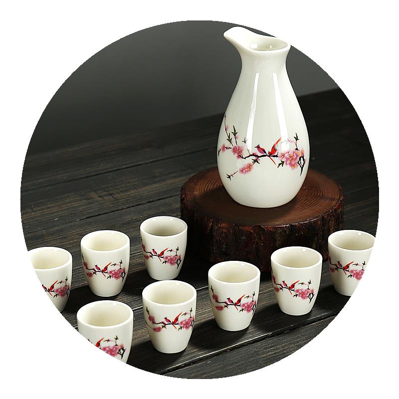 盃 盃台 酒器 杯器 杯 一壺八杯企鵝陶瓷具套件分酒器杯烈酒黃酒杯小酒盅清酒壺| 協貿國際