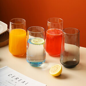 帕莎帕琦進口玻璃杯家用水杯創意彩色ins風透明簡約茶杯果汁杯2只