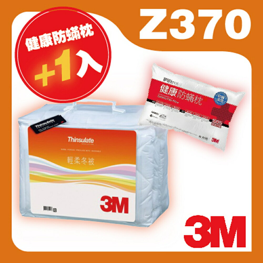 3M 新絲舒眠 Z370 輕柔冬被 標準雙人 買冬被送健康枕/棉被/保暖/透氣/抑制塵蟎(尺寸：6x7尺)