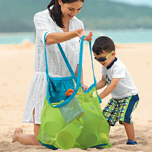 新品兒童沙灘玩具收納袋玩沙工具寶寶游泳大容量網袋戶外沙灘包