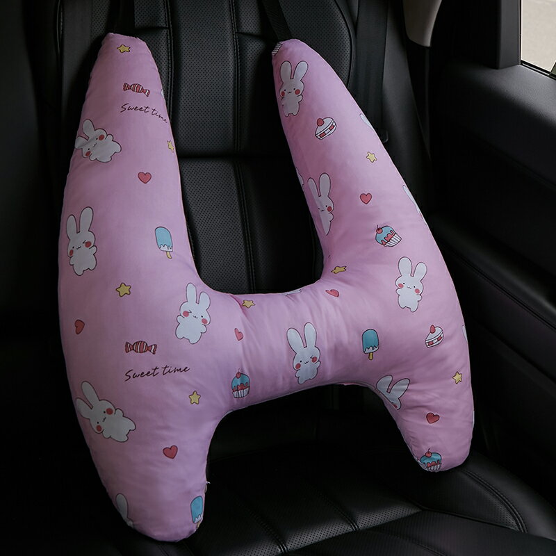 兒童汽車安全座椅寶寶車載安全帶睡覺頭枕抱枕坐車護頸枕靠枕防勒