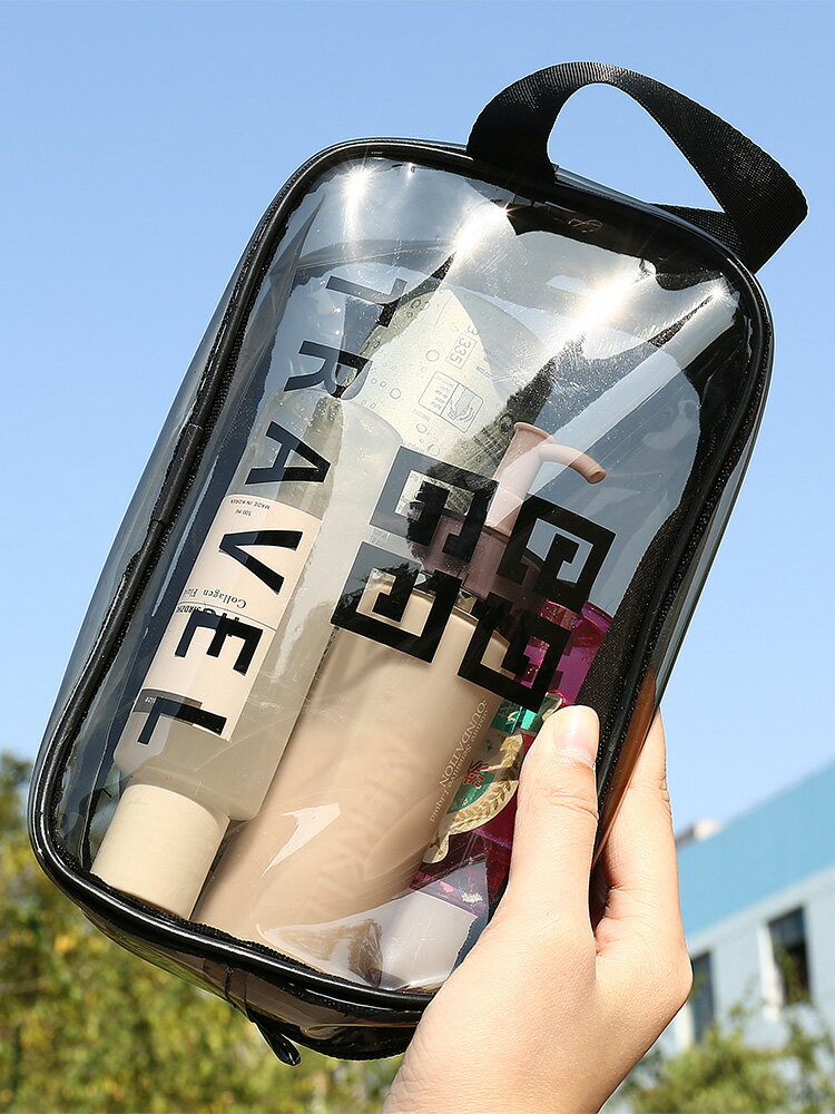 網紅化妝包ins風超火便攜女旅行大容量透明防水洗漱包品收納袋盒