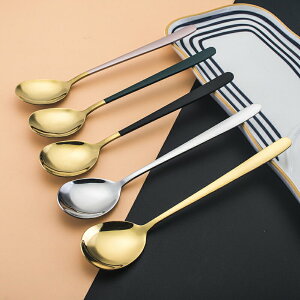 家用不銹鋼湯勺飯勺加深調羹西餐主餐勺子韓式勺兒童創意餐具湯匙