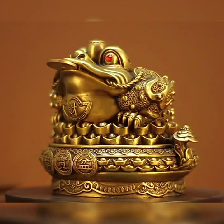 純銅招財金蟾擺件日進鬥金三足金蟾聚寶盆家居客廳公司店鋪裝飾品