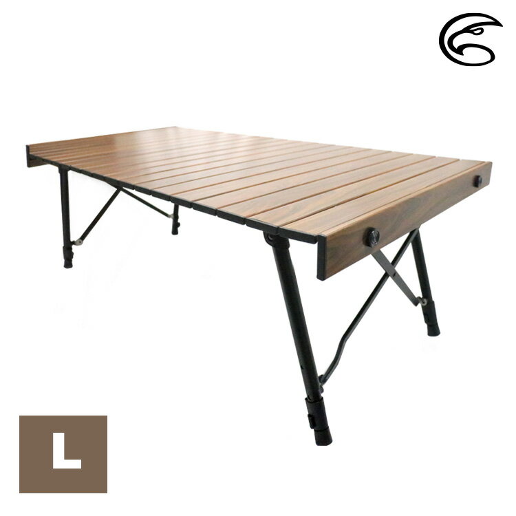 ADISI 木紋兩段式鋁捲桌 AS21028-1 (L) / 城市綠洲 (摺疊桌 露營桌 蛋捲桌 高度可調)