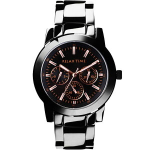送禮首選★RELAX TIME 黑鋼三眼系列腕錶42.5mm(R0800-16-10X) 附提袋【全館滿額折價★跨店APP下單最高20%點數回饋】