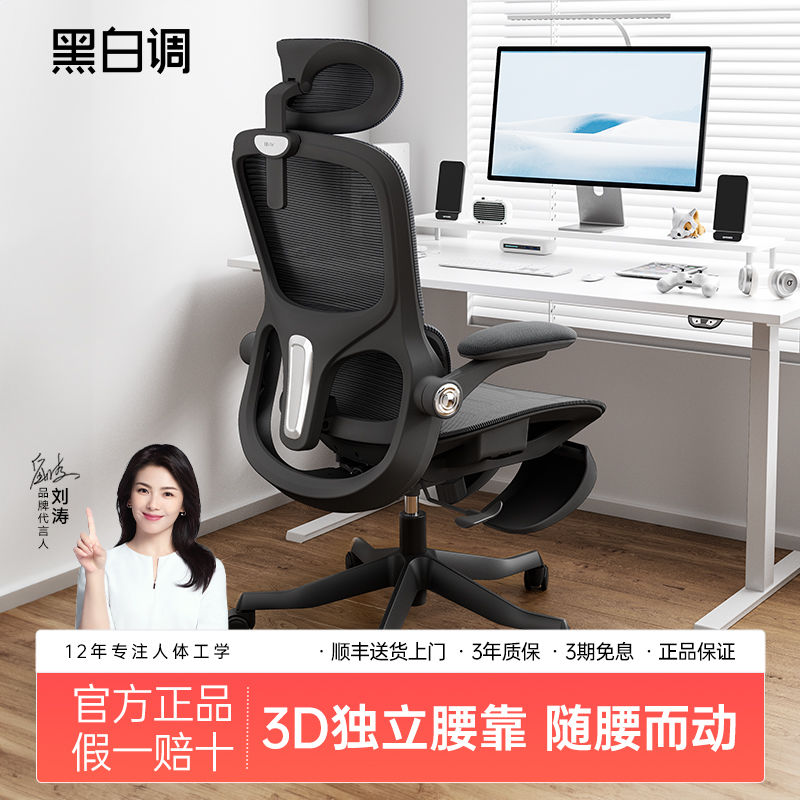 【台灣公司保固】黑白調P2人體工學椅電腦椅電競椅家用辦公座椅躺椅舒適久坐椅子 2