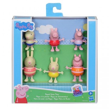 《 HASBRO 孩之寶》Peppa Pig 粉紅豬小妹 6入公仔主題裝扮組 - 泳衣組 東喬精品百貨