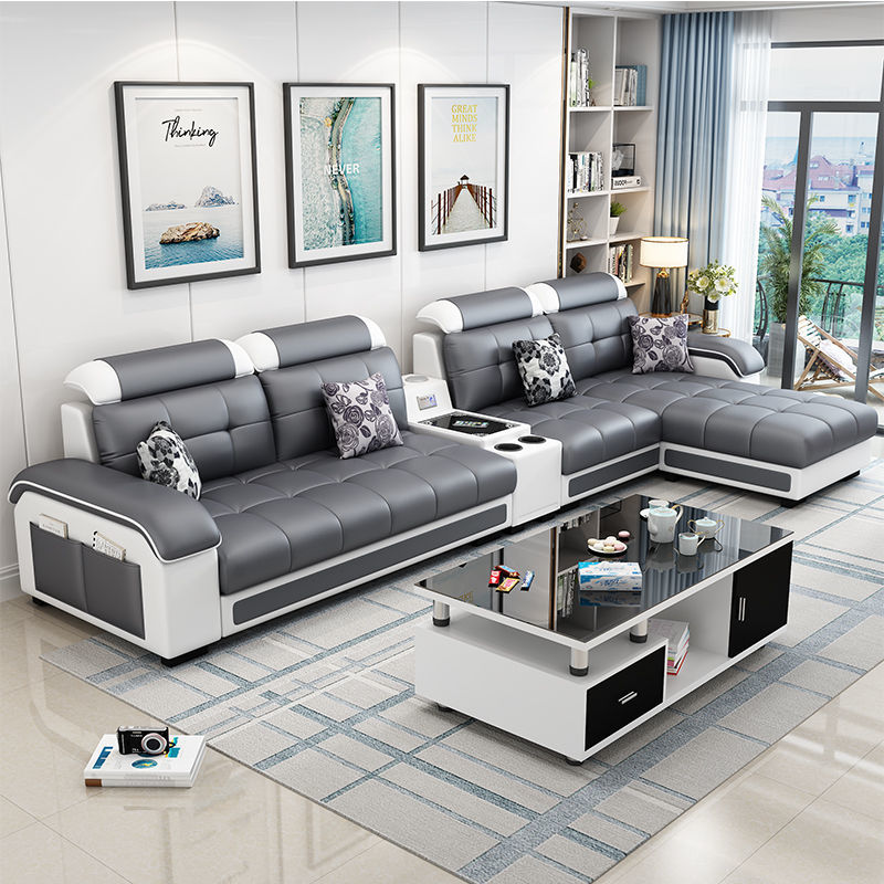 布藝沙發客廳家具簡約現代小戶型組合科技布沙發可拆洗皮配布沙發